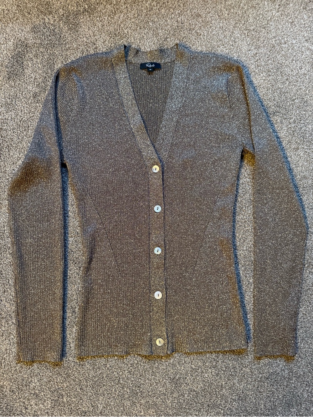 Rails Silver Shimmer V-Neck Cardigan